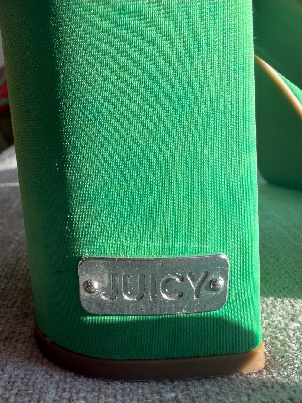 Juicy Couture Bright Green Strappy Block Heel Sandals Size 9 - Picture 6 of 7